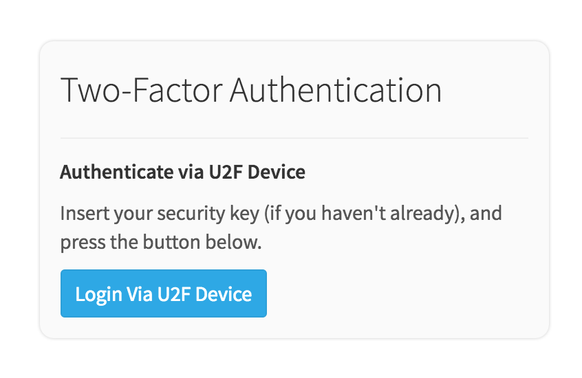 Two-Factor Authentication on sign in via U2F device